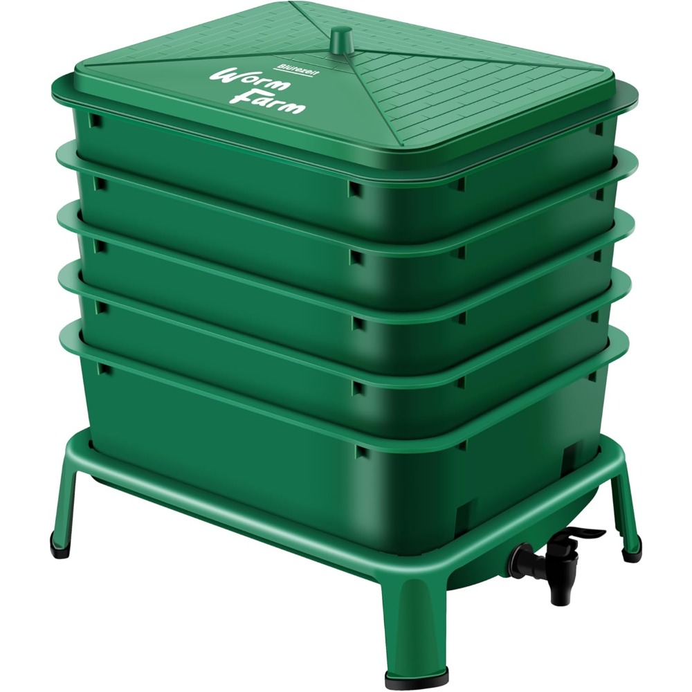 Composting Kit Indoor - 5-Tray Worm Compost Bin, 53QT Worm
