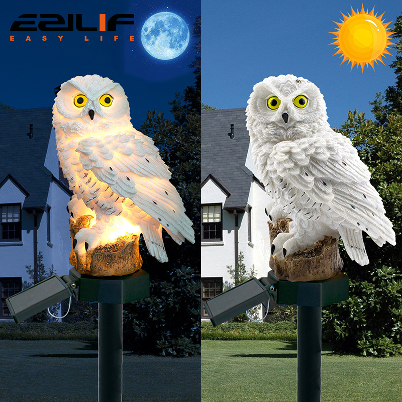 Smart Zen Garden - Solar light owl animal sculpture solar