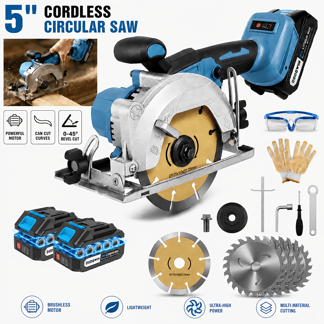 Smart Gardening - Brushless Circular Saw Kit - 21V
