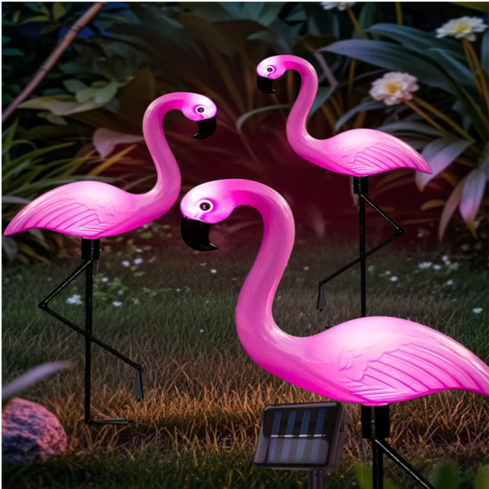 Smart Zen Garden - 3Pcs Solar Powered Flamingo Ground Stake