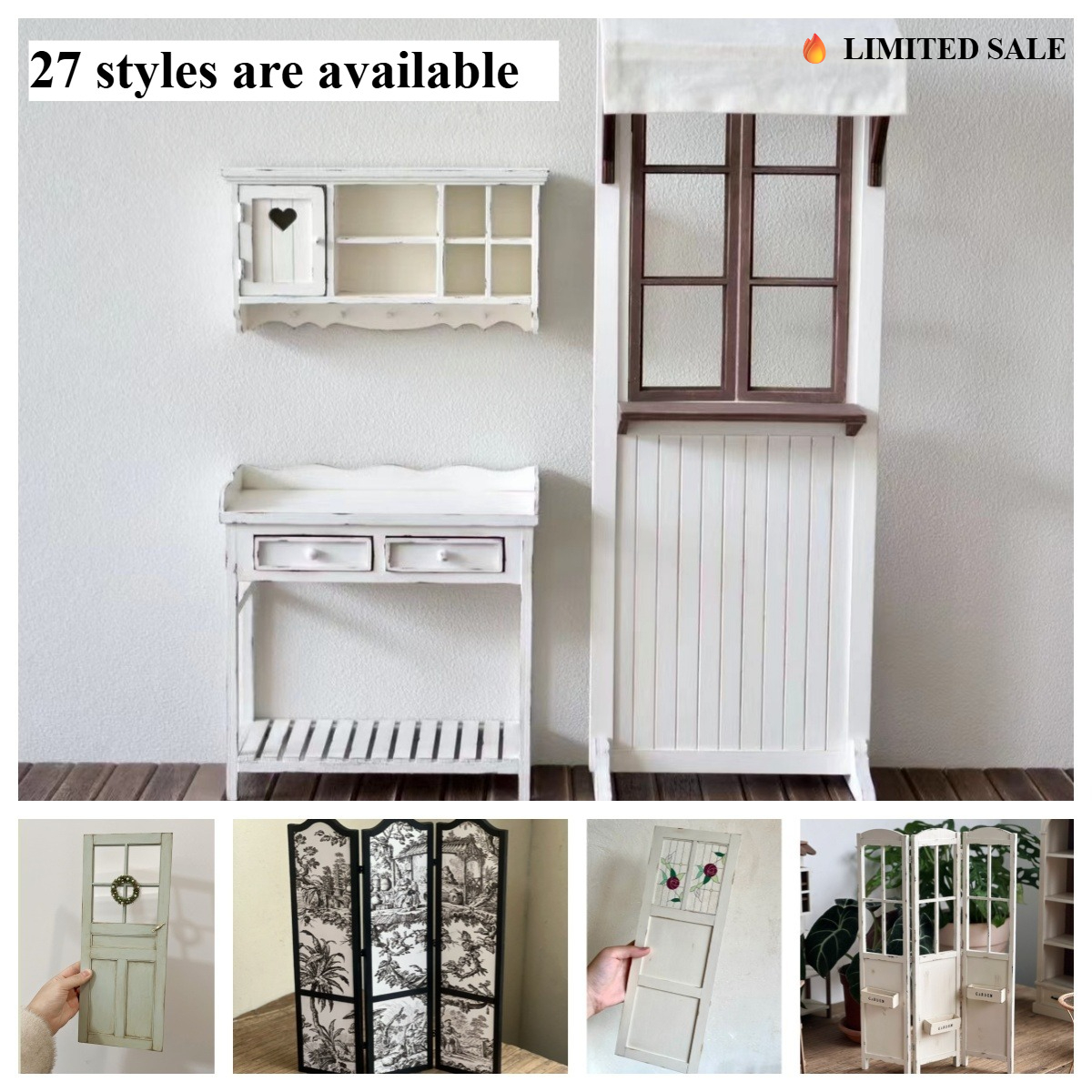 Smart Garden Mini - Rustic Miniature Room Divider Screen Vintage