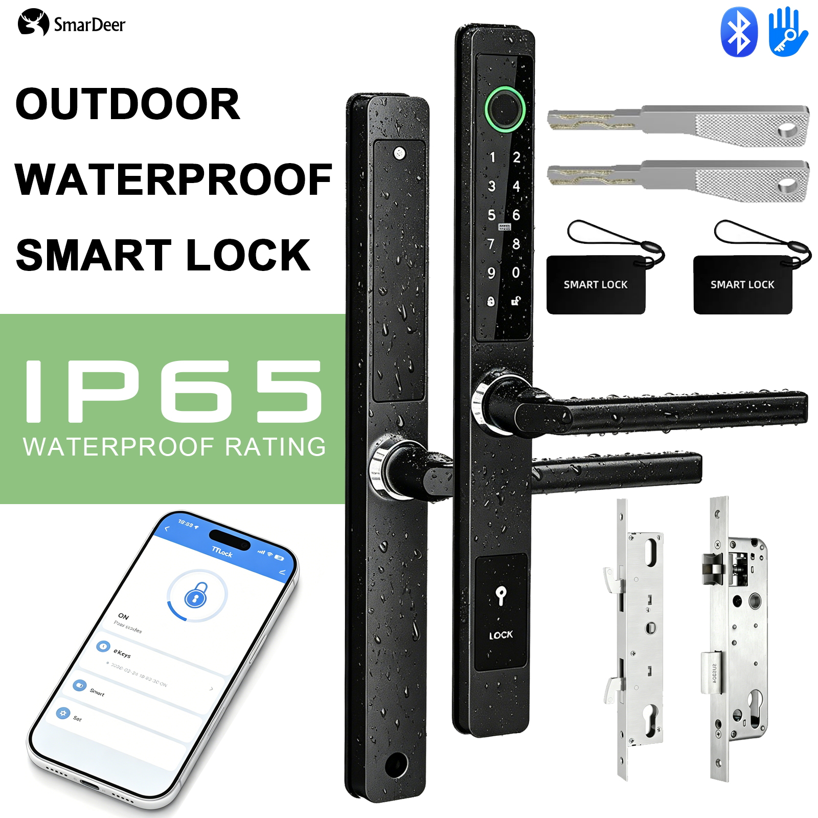 Smart Garden Lock - SmarDeer IP65 Waterproof Sliding Door Smart