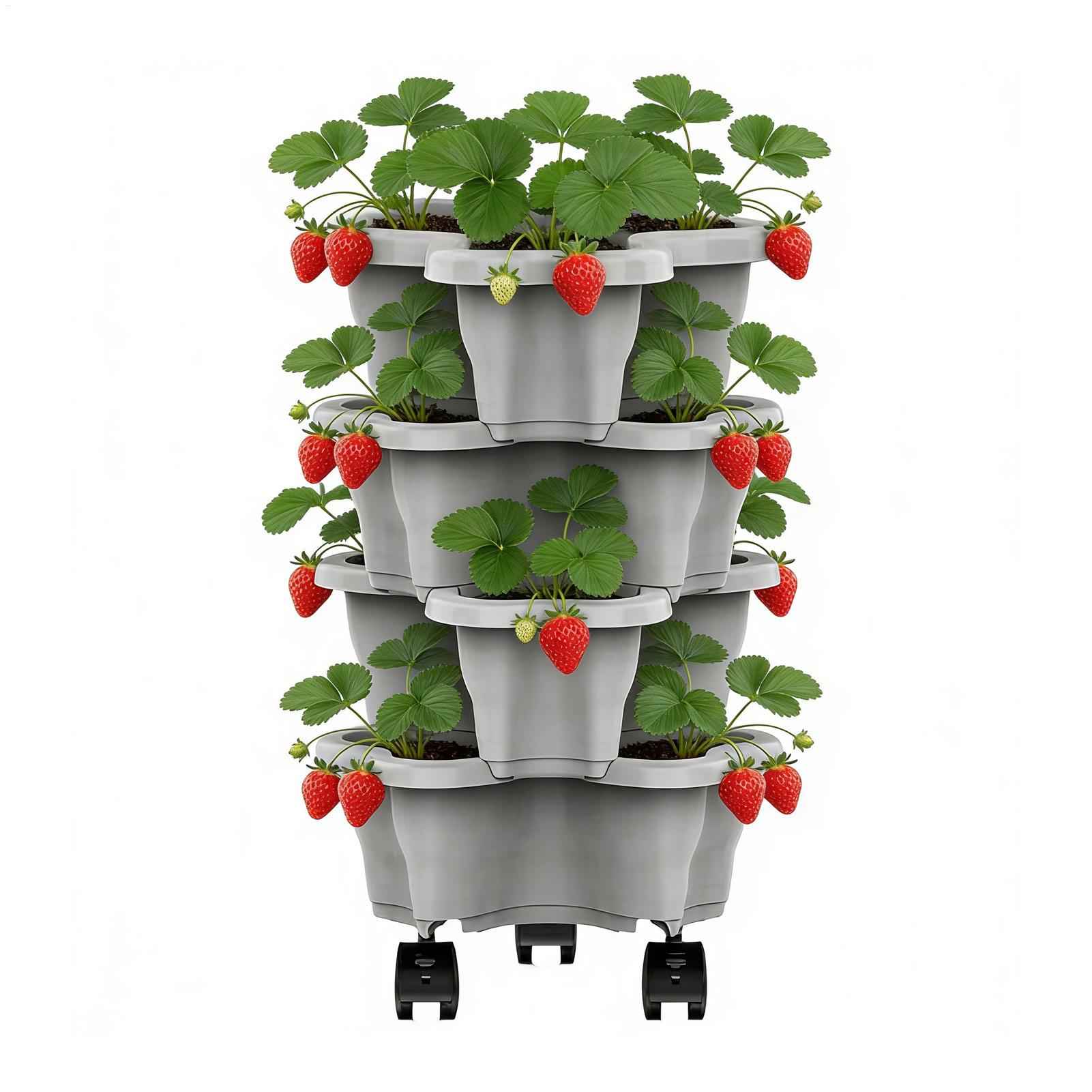 Vertical Planter Tower - Strawberry Tower Planter Secure Vertical Weatherproof