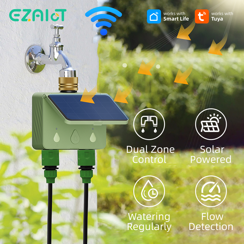 Smart Garden Lock - WiFi Water Timer 2 Zone Solar