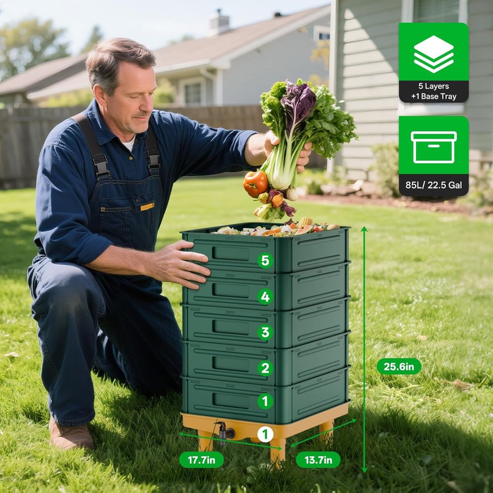 5-Layer 85L Worm Composting Bi - Composting Kit Indoor 评论和价格