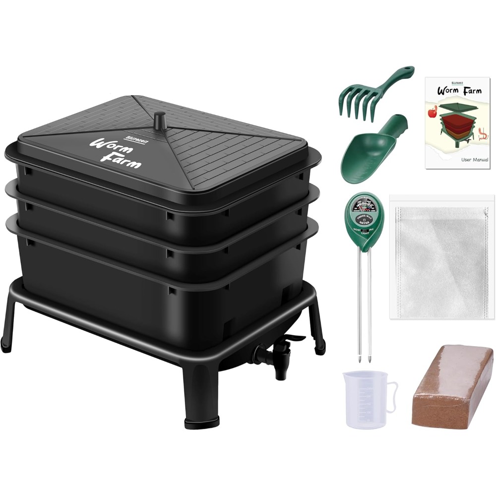 5-Tray Worm Compost Bin, 53QT  - Composting Kit Indoor 评论和价格