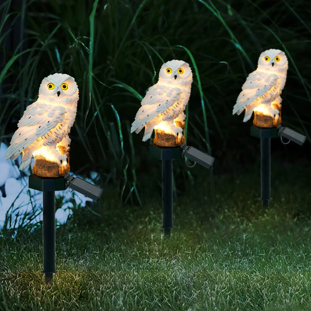 Solar light owl animal sculptu - Smart Zen Garden 评论和价格