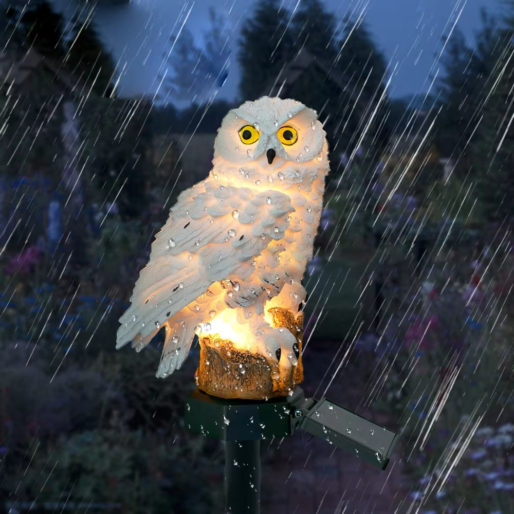 Solar light owl animal sculptu - Smart Zen Garden 评论和价格