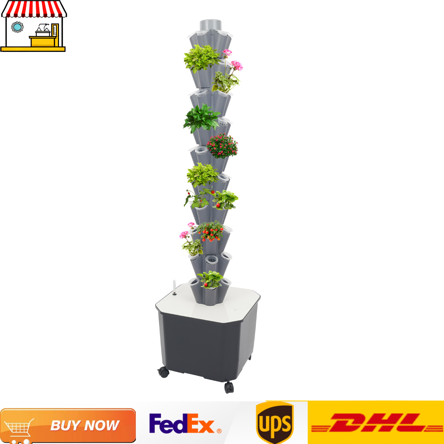 50-Holes Hydroponic Tower with - Vertical Planter Tower 评论和价格