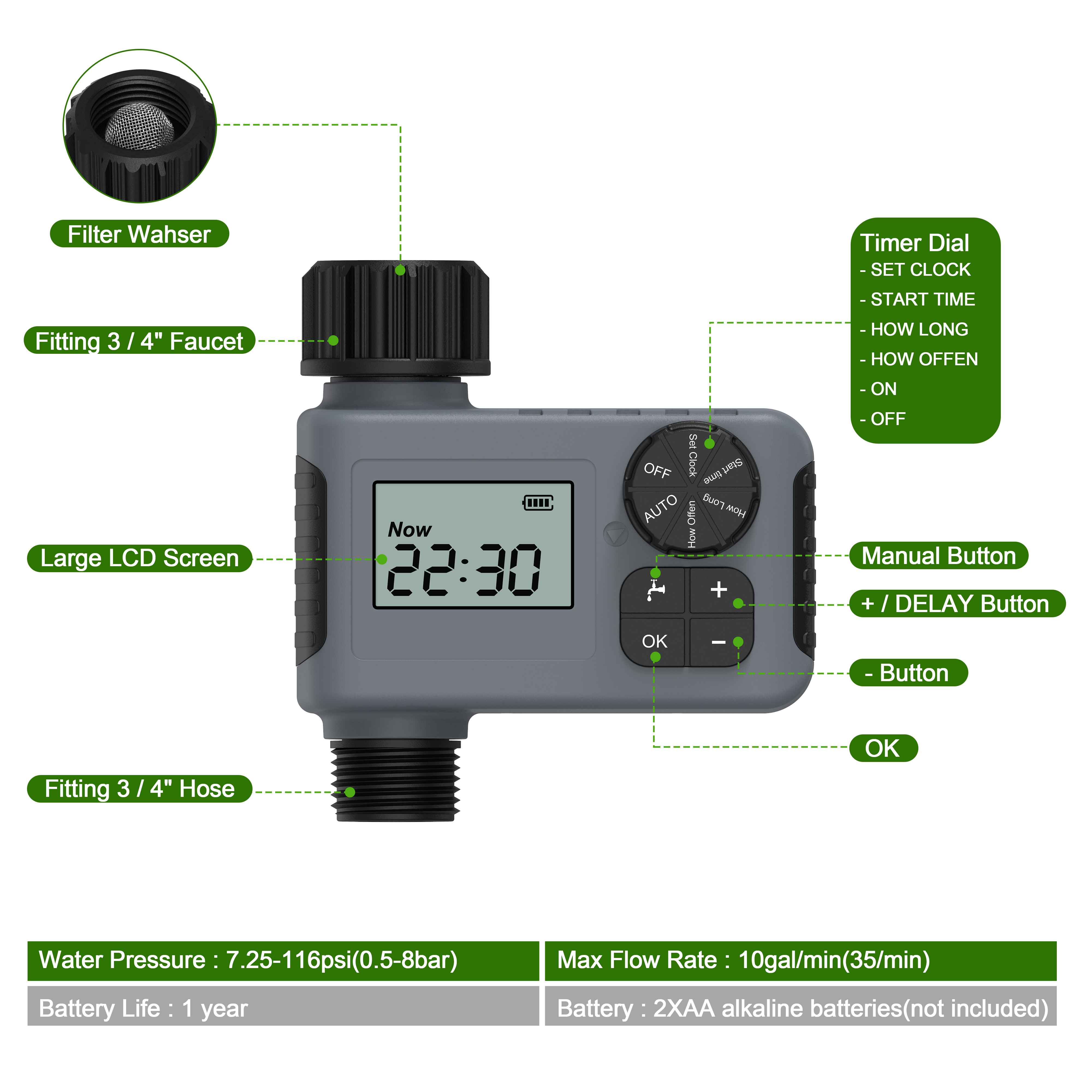 1 outlet automatic watering ti - Smart Garden Project 评论和价格