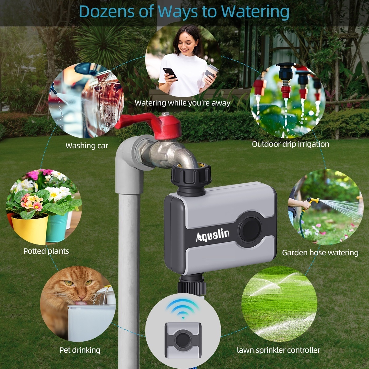 Aqualin WiFi Water Timer Tuya  - Smart Garden Refill 评论和价格