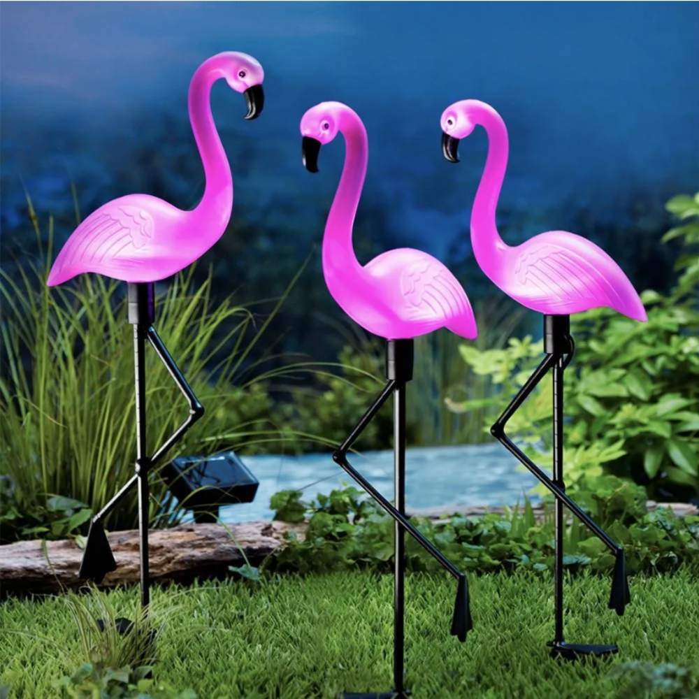 3Pcs Solar Powered Flamingo Gr - Smart Zen Garden 评论和价格