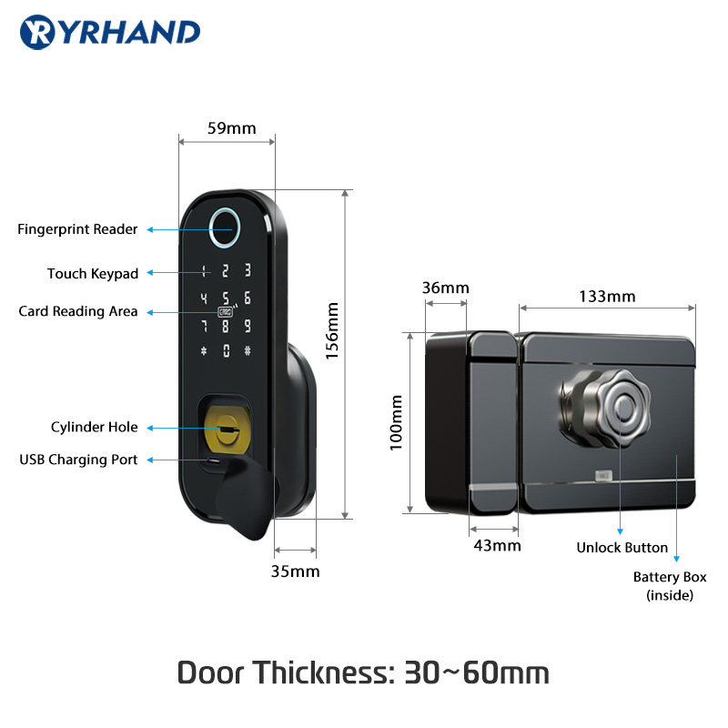 Tuya Fingerprint Door Lock Wat - Smart Garden Lock 评论和价格