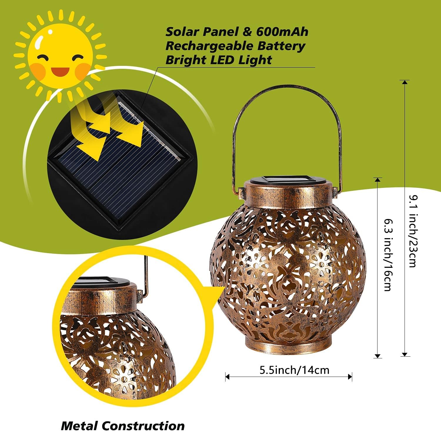 1-6PCS Moroccan Solar Lanterns - Smart Zen Garden 评论和价格