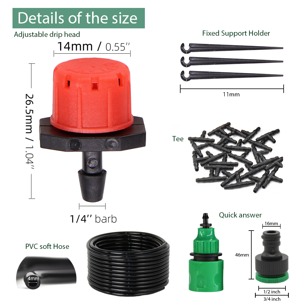 50-5M 1/4'' Hose Adjustable Dr - Smart Garden Project 评论和价格