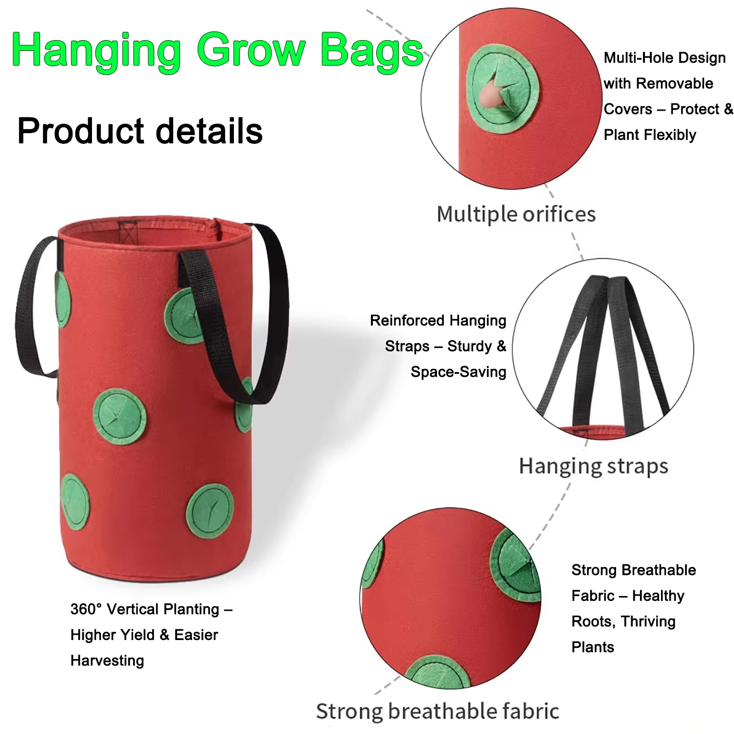 Hanging Grow Bags for Strawber - Vertical Planter Tower 评论和价格