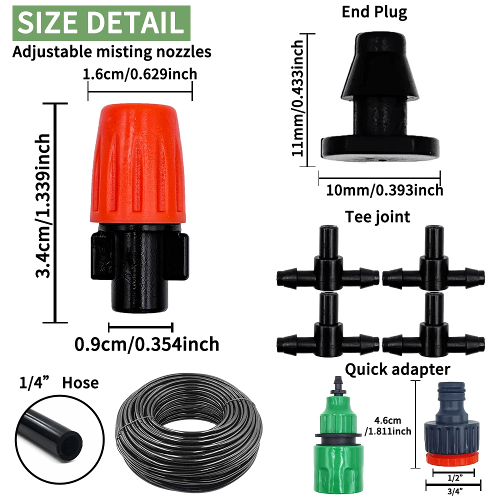 Fog Nozzles Irrigation Kit 5M- - Smart Garden Project 评论和价格