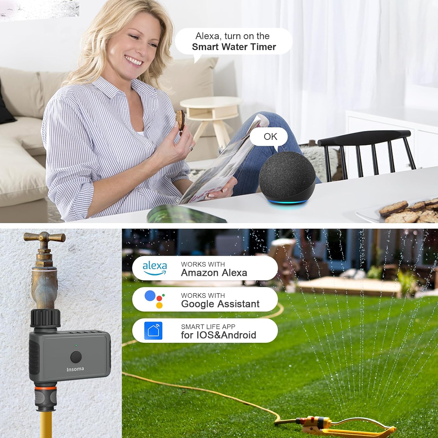 Insoma Wifi Automatic Sprinkle - Smart Garden Refill 评论和价格