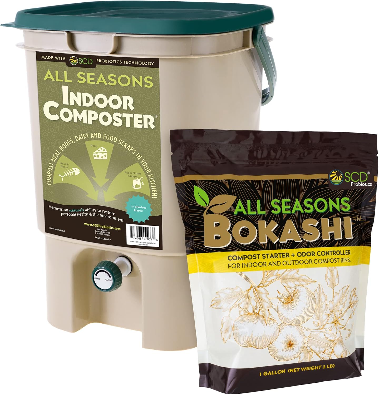 5 Gallon Indoor Compost Bin wi - Composting Kit Indoor 评论和价格