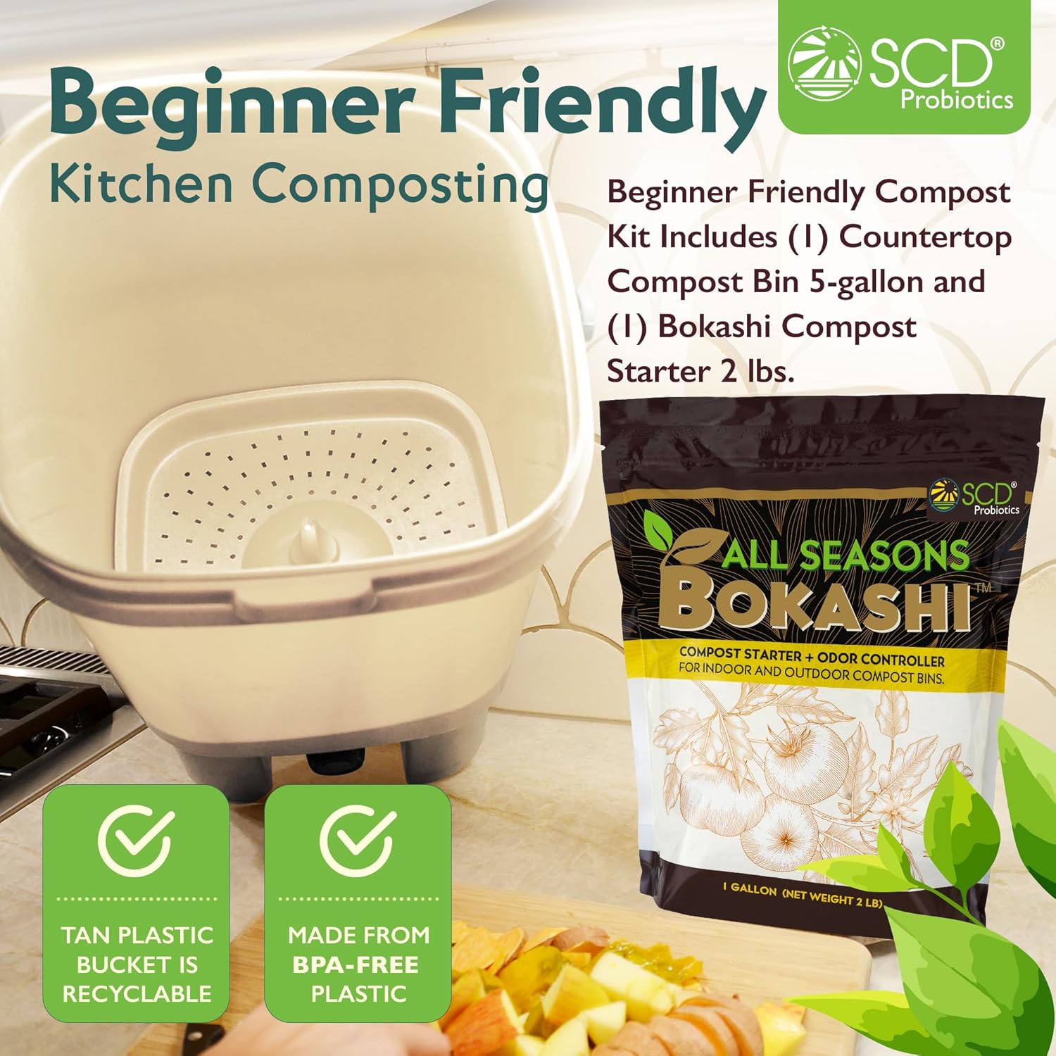 5 Gallon Indoor Compost Bin wi - Composting Kit Indoor 评论和价格