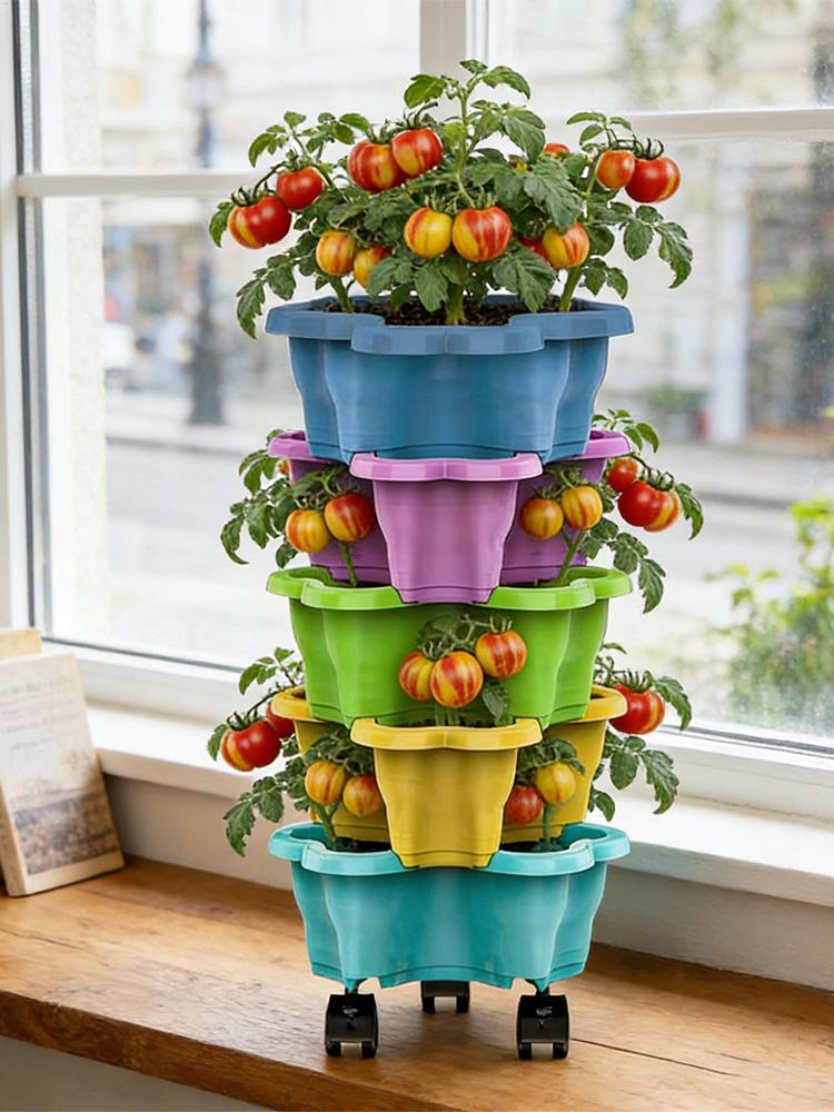 4/5 Tiers Flowerpot Vertical T - Vertical Planter Tower 评论和价格