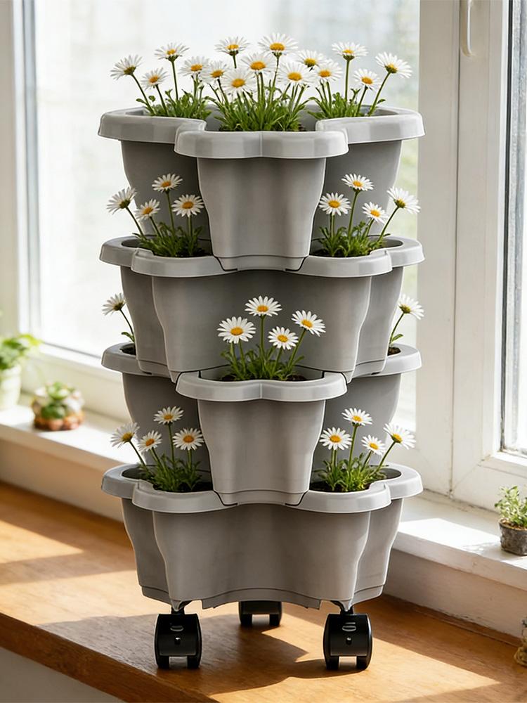 4/5 Tiers Flowerpot Vertical T - Vertical Planter Tower 评论和价格