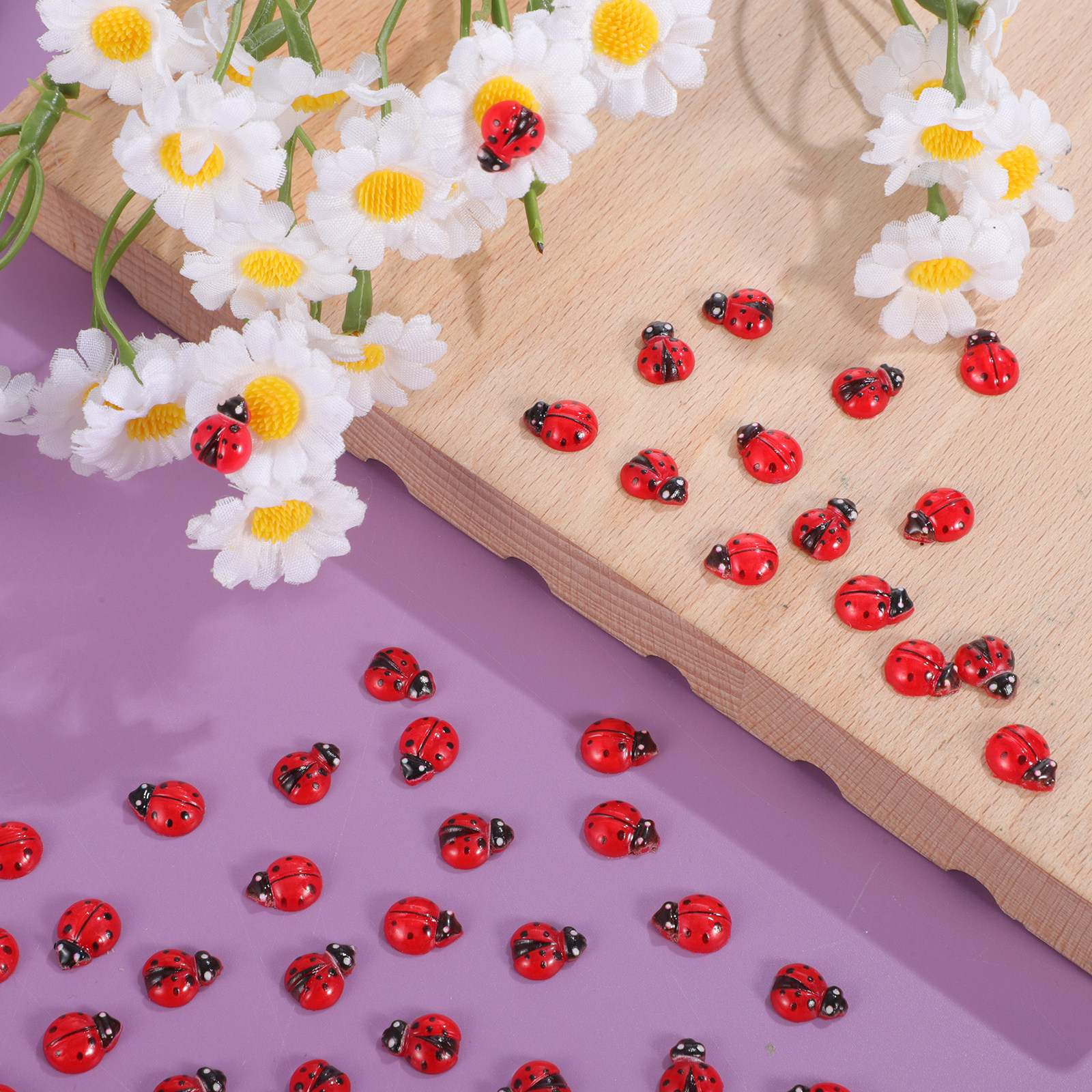 100Pcs Mini Ladybug Resin Smal - Smart Garden Mini 评论和价格