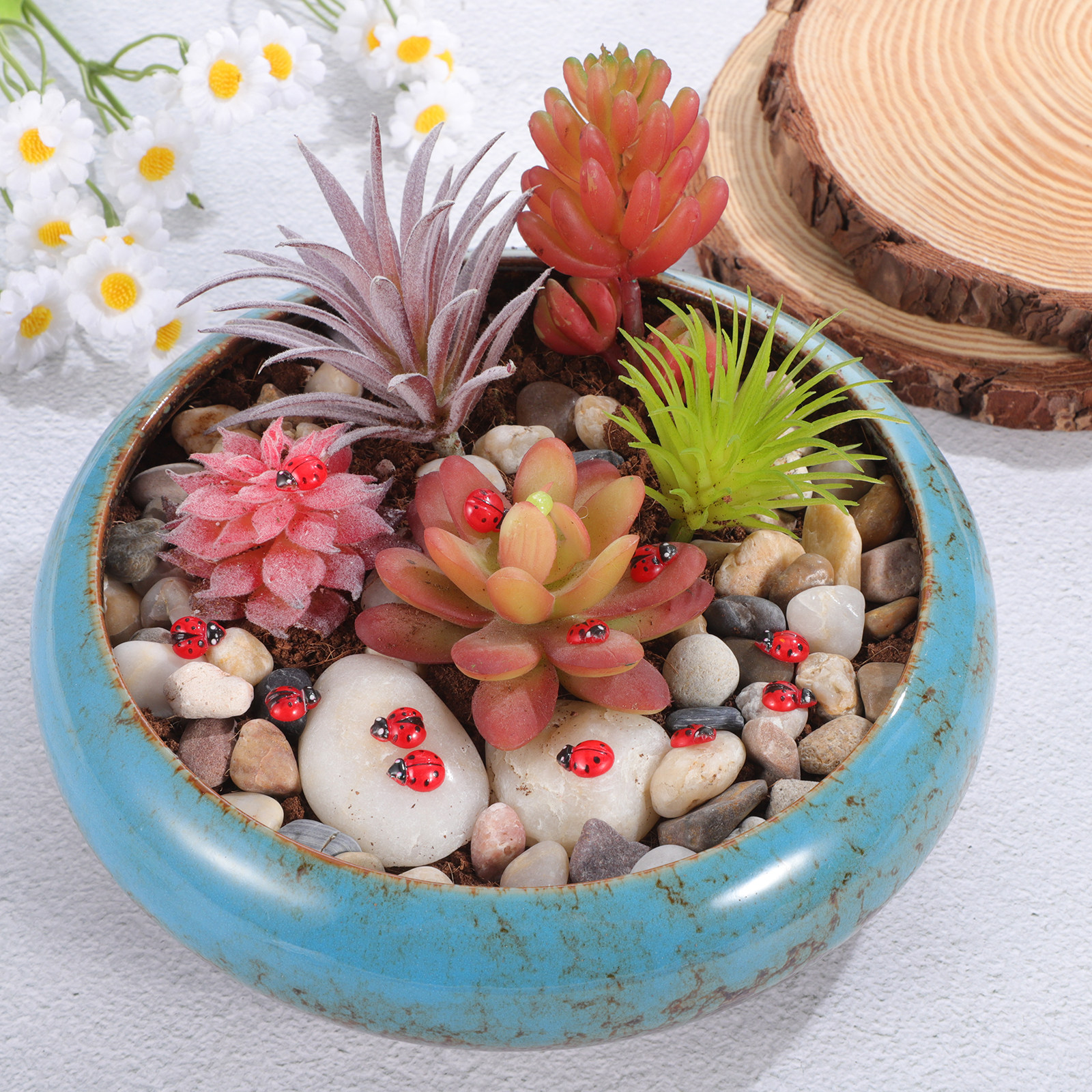 100Pcs Mini Ladybug Resin Smal - Smart Garden Mini 评论和价格