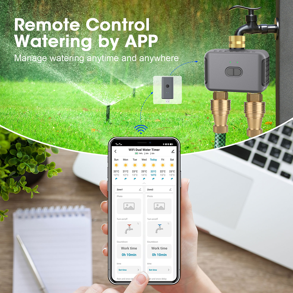 Tuya 2 Zone Watering Timer Gar - Smart Gardening 评论和价格